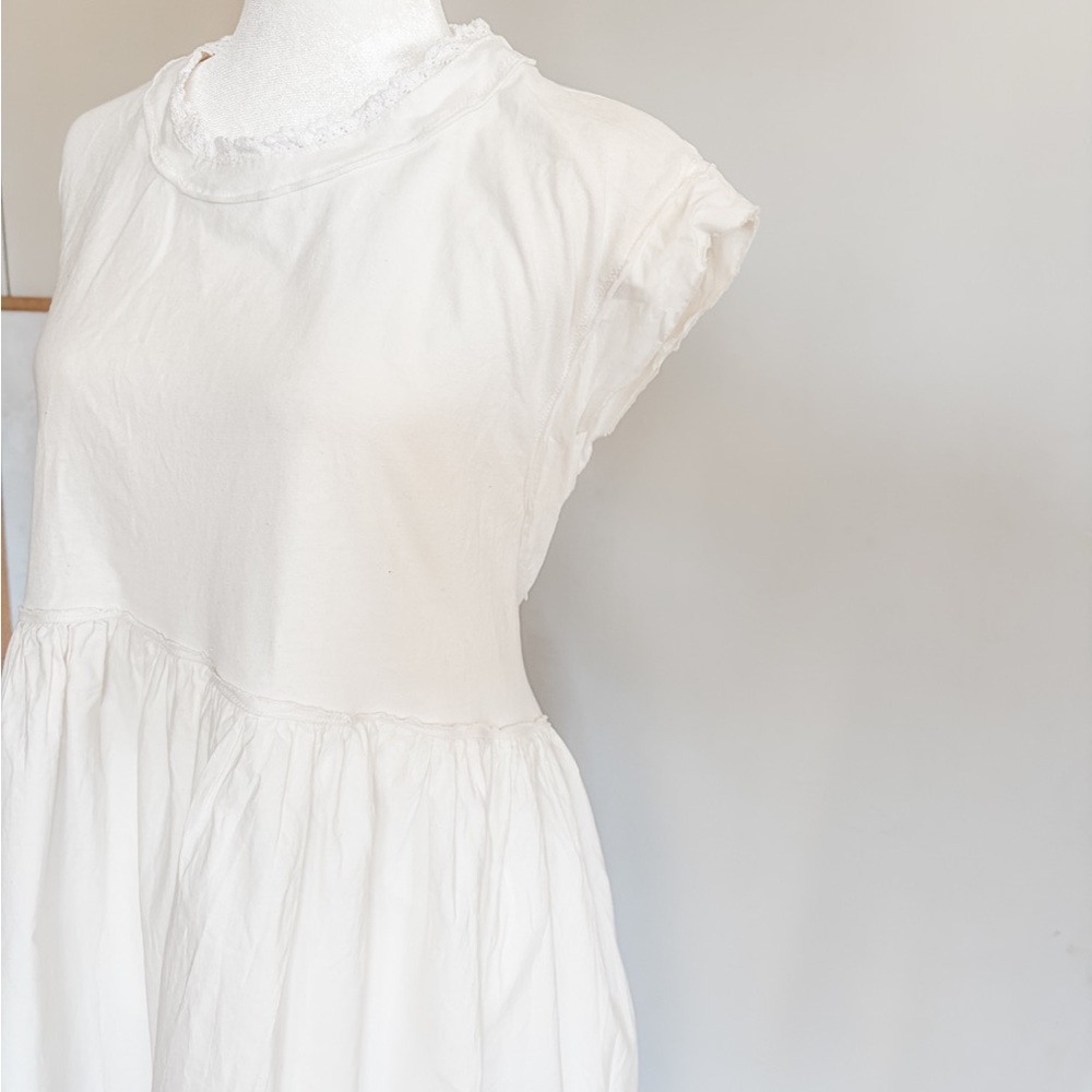 Free People She’s my Babydoll Tee Ruffles cute crochet trims midi Dress - Picture 5 of 11